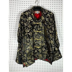 Double Dragon Asian gold foil blazer size M